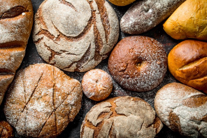 Different types of bread. Top view
